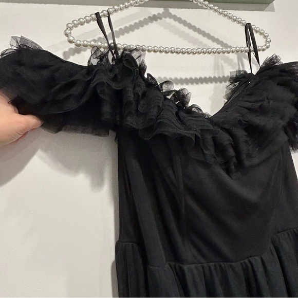 City studio plus size black tulle off the shoulder maxi dress size 18 women’s - Picture 4 of 15